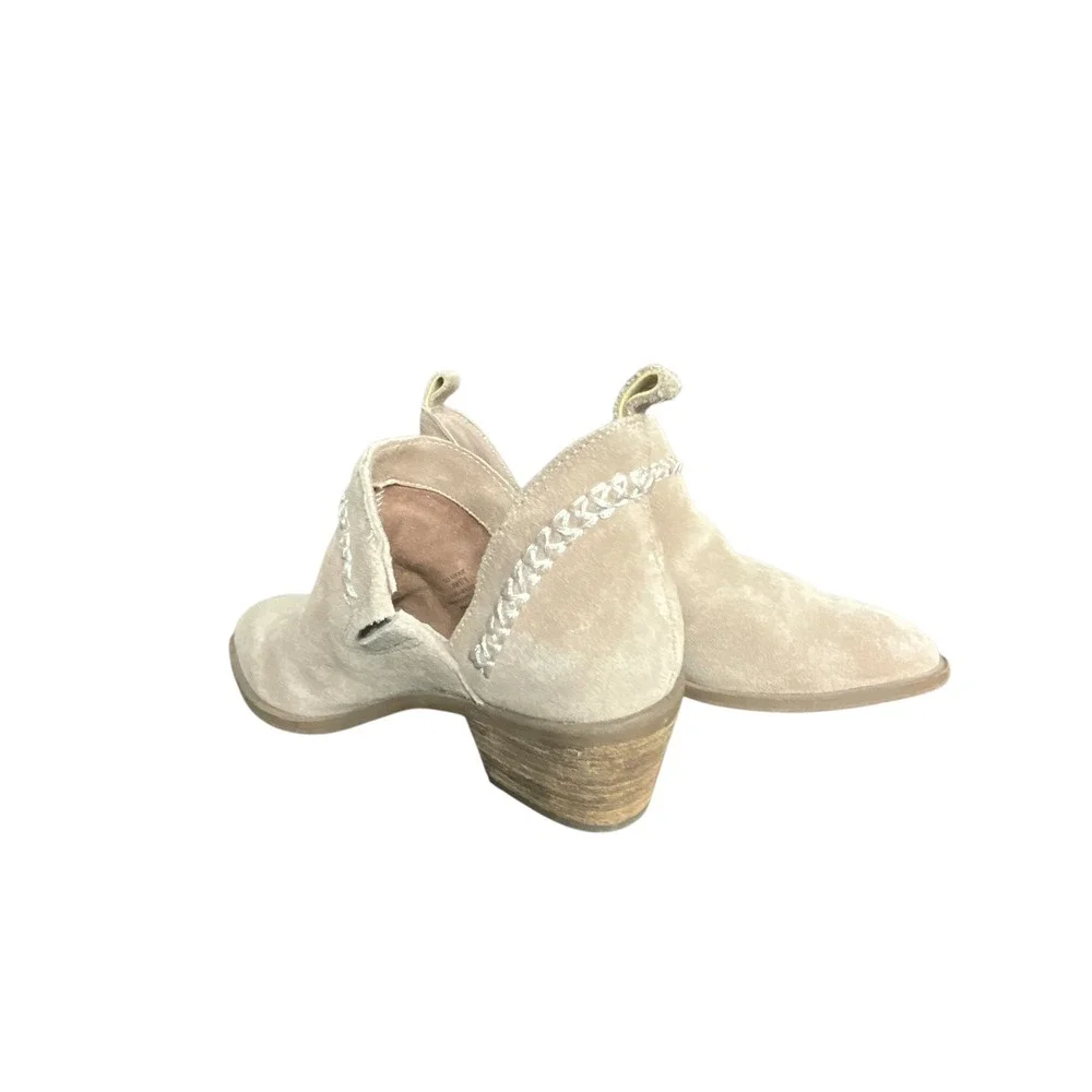 Sole Society Bootie Women 8.5 Pink Nikki Cut Out Leather Stacked Heel Braided